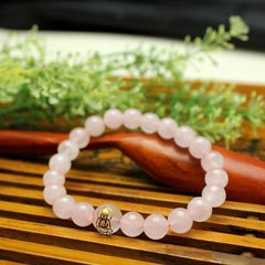 属牛本命佛【虚空藏菩萨】8MM粉晶手链（女款）