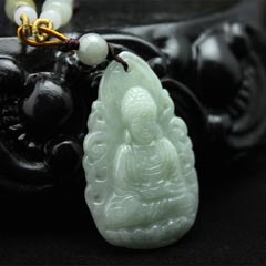 属狗属猪本命佛【阿弥陀佛】翡翠吊坠（豆种）