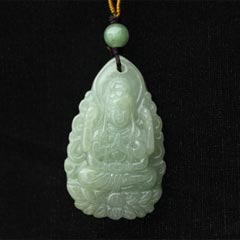 属龙本命佛【普贤菩萨】翡翠吊坠（豆种）