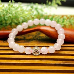 属马本命佛【大势至菩萨】8MM粉晶手链（女款）